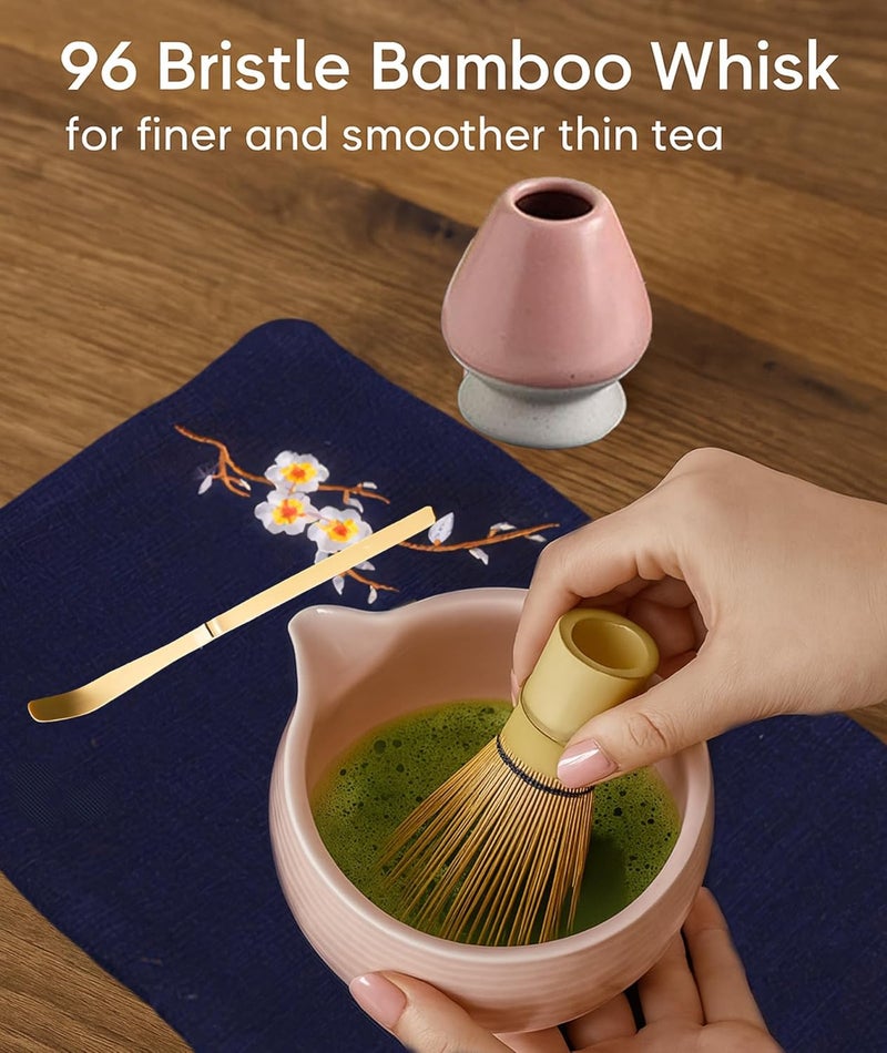 QuickHaven 6PCS Matcha Set, Matcha Bowl,Matcha Whisk,Matcha Whisk Holder,Matcha Accessories Traditional Ceramic Matcha Bowl,Complete Matcha Tea Set Suitable for Home Ceremony,Sharing with Friends or Gift Giving - Image 4