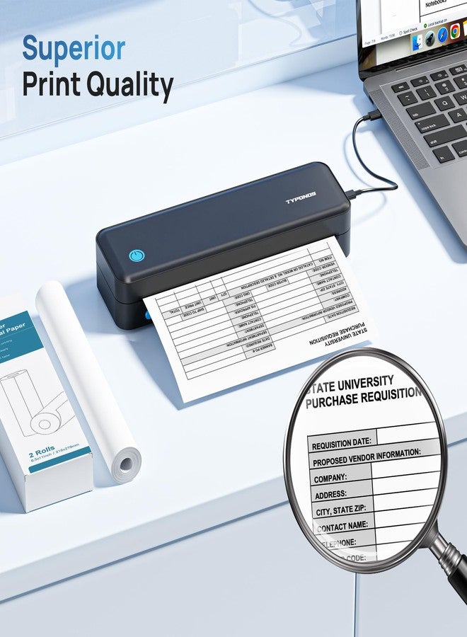 TYPONOS D820 Thermal Printer Paper 8.5 x 11 Inch, Continuous Thermal Paper Roll, US Letter Size printing paper Compatible with D820 Portable Printer, 2 Rolls - Image 3