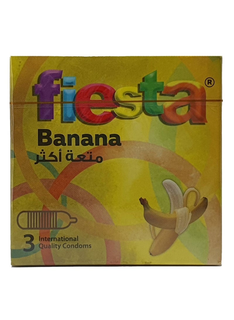 FIESTA Fiesta Banana - Ribbed & flavoured Condoms - 24 Packs of 3 Pcs  - Image 2
