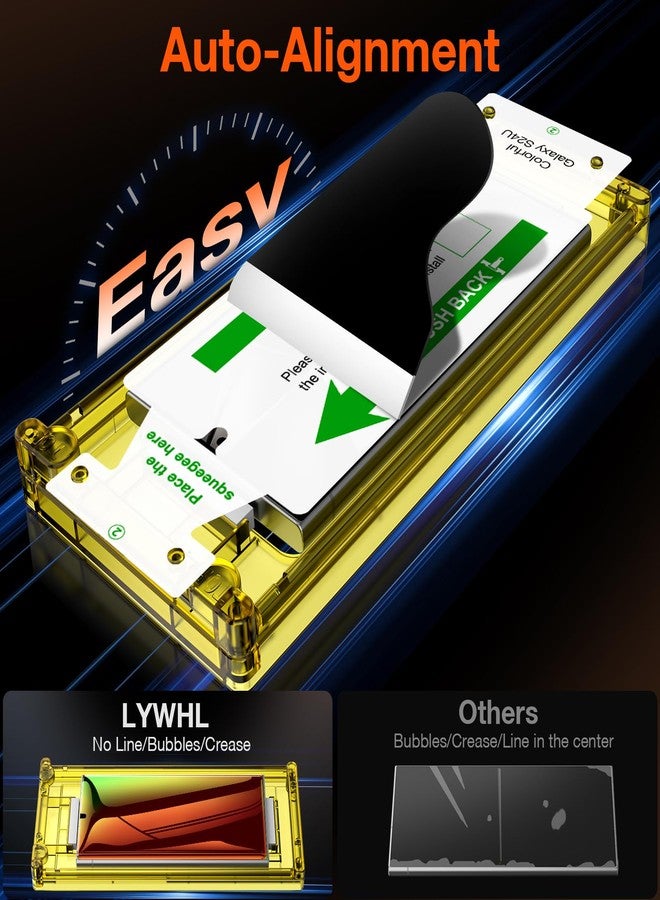LYWHL عبوة من قطعتين من واقي شاشة LYWHL لهاتف سامسونج جالاكسي S24 ألترا، واقي شاشة مرن ملون متدرج مضاد للتجسس [صينية محاذاة تلقائية] [غير زجاجي]، فتح ببصمة الإصبع يشبه الأصلي، متوافق مع أغلفة الحماية - Image 5