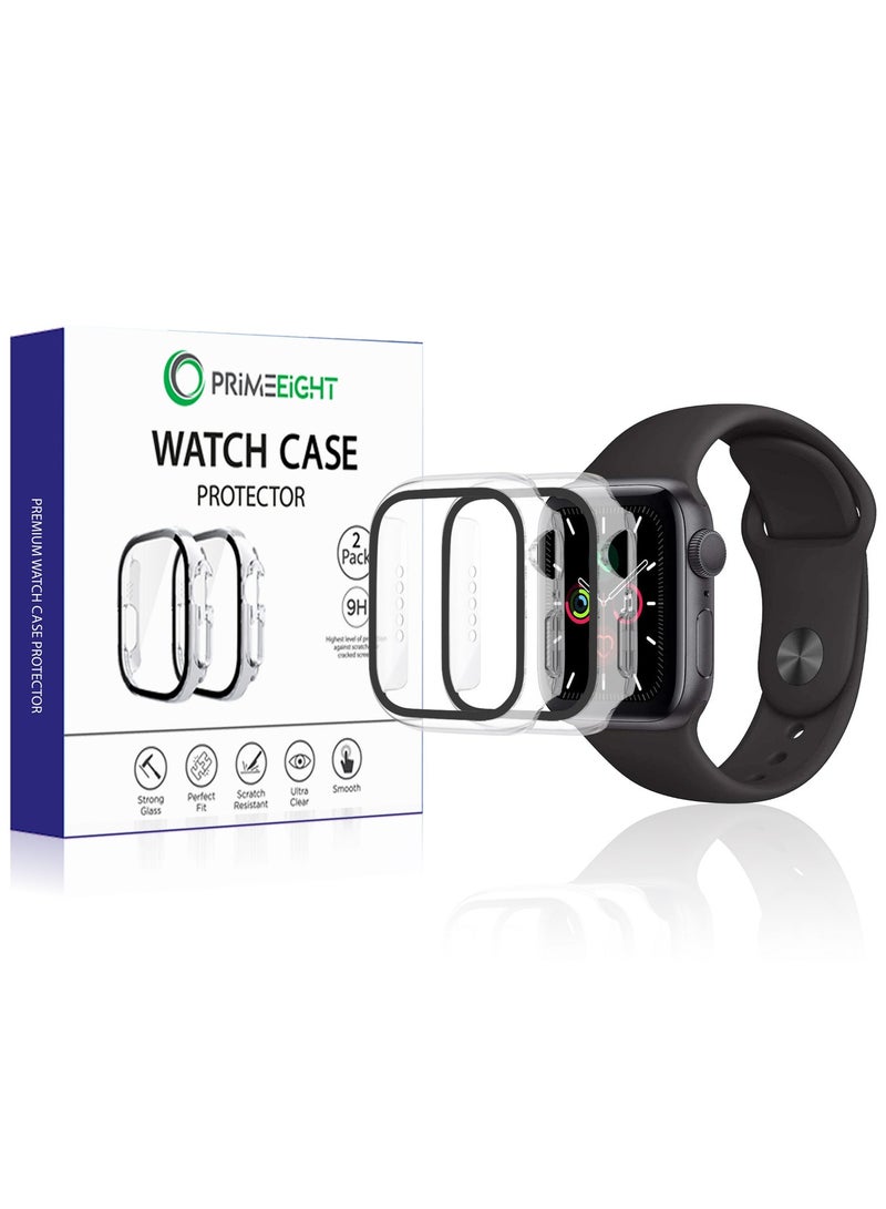 PRIMEEIGHT [2PCS] Case and Screen Protector 45 mm For Apple Watch Series 9/8/7 Ultra Thin Flexible TPU Clear Film Bubble-Free Scratch-resistant. - Image 1