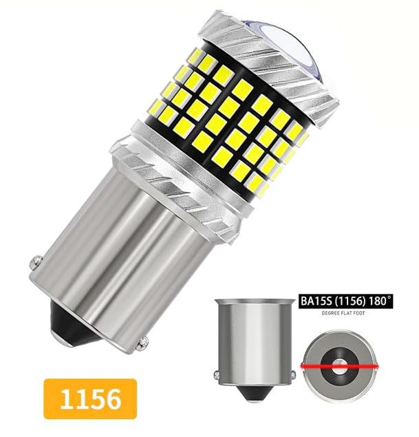Automaze 1156 BA15S 180° Pin Canbus LED Car Bulbs – 87 LED Chips, 10W 870 LM, Backup Reverse Lights – Check Connector Before Ordering – 1-Year Warranty (White, Pack of 2) - Image 2