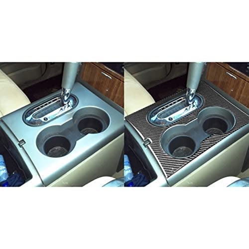 PJFUS Car Central Control Gear Shift Knob Cup Holder Panel Cover Trim Real Carbon Fiber Stickers for Ford F150 2004 2005 2006 2007 2008 (Black) - Image 4