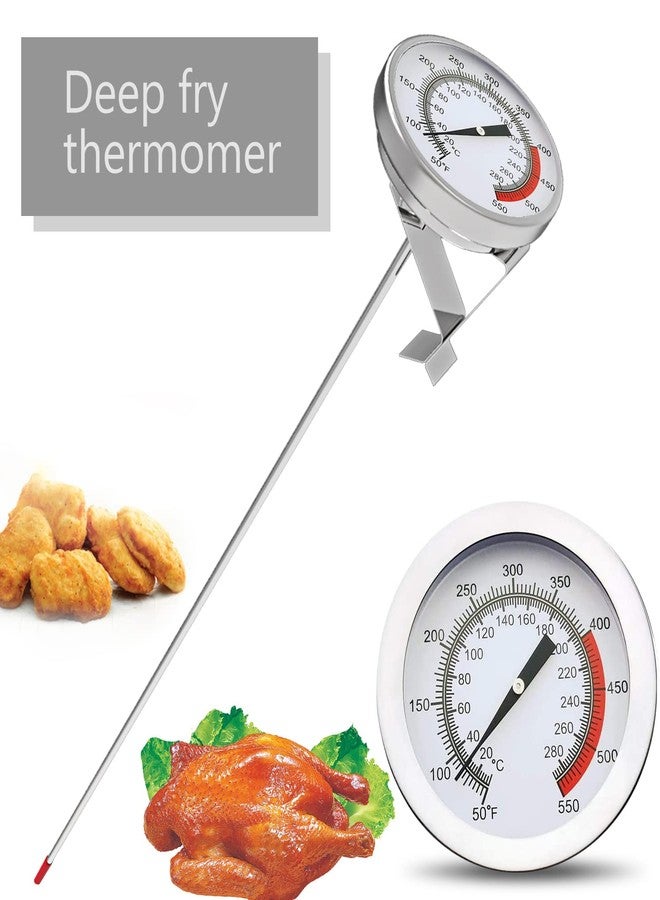 Lightbeam 16" Long Stem Deep Fry Thermometer (2 Pack) with Pot Clip, Instant Read 2" Dial Meat BBQ Turkey Thermometer Candy Thermometer for Deep Fry, Turkey, Grill, Candy & Coffee etc - Image 4