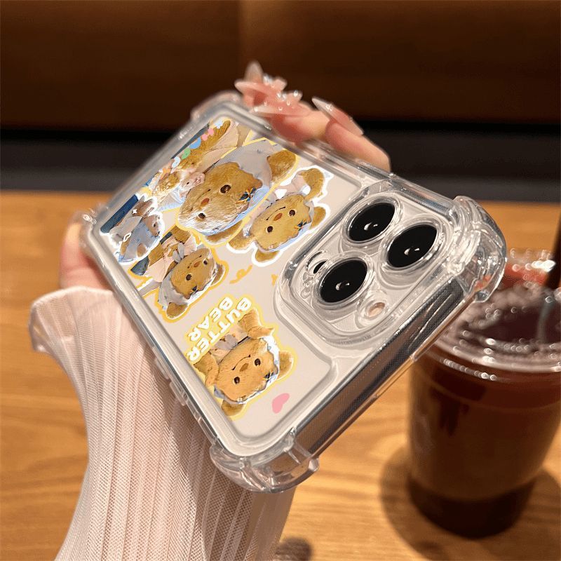 Apple iPhone 16 Pro Max Phone Case, Butter Bear Transparent Drop-Proof Soft Case - Image 2