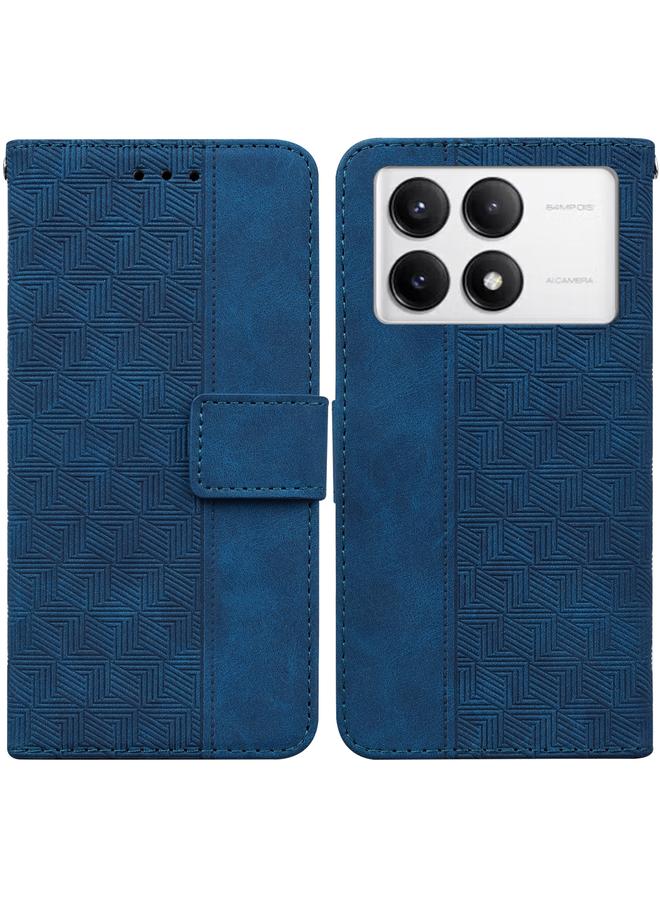 Case For Xiaomi Poco F6 Pro Geometric Embossed Leather Phone Case