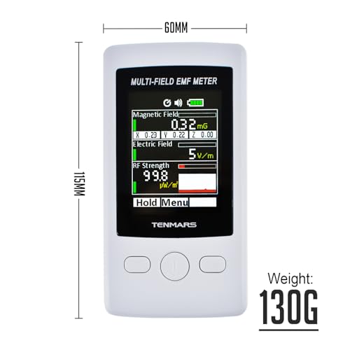 TENMARS Multi-Field EMF Meter Pocket ELF RF Gauss Meter 2000mG Electromagnetic Electric RF Field Strength Tester with Warning Indicator - Image 5