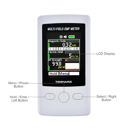 TENMARS Multi-Field EMF Meter Pocket ELF RF Gauss Meter 2000mG Electromagnetic Electric RF Field Strength Tester with Warning Indicator - Image 4
