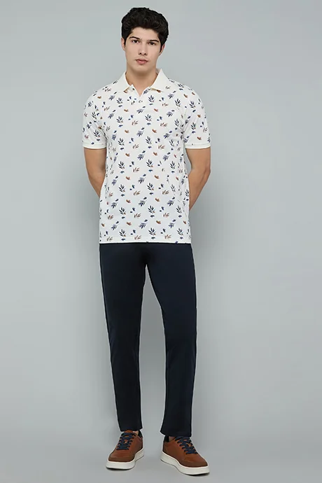 أر أند بي Printed Polo T-Shirt with Short Sleeves