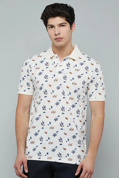 أر أند بي Printed Polo T-Shirt with Short Sleeves