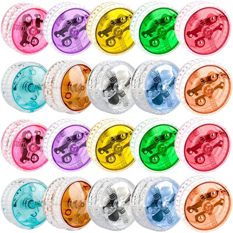 Drayear 20 Pack LED Light Up Yo Yo Plastic Yoyo Glow in The Dark Yoyo Toys for Kids Party Favors Birthday Gifts Classroom Prizes Carnival Bulk Toys 10 Colors - Image 3