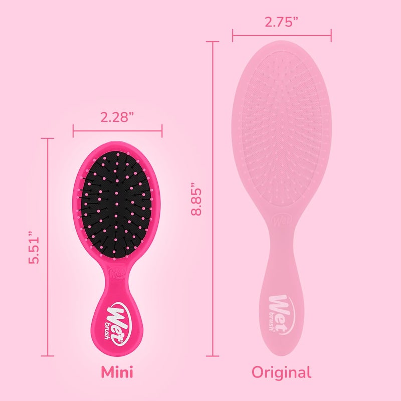 Wet Brush Mini Detangler Hair Brush, Pink, Detangling Travel Hairbrush, Ultra-Soft IntelliFlex Bristles Glide Through Tangles with Ease, Pain-Free, All Hair Types - Image 4