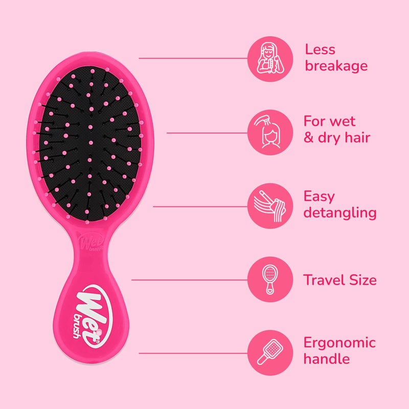 Wet Brush Mini Detangler Hair Brush, Pink, Detangling Travel Hairbrush, Ultra-Soft IntelliFlex Bristles Glide Through Tangles with Ease, Pain-Free, All Hair Types - Image 3