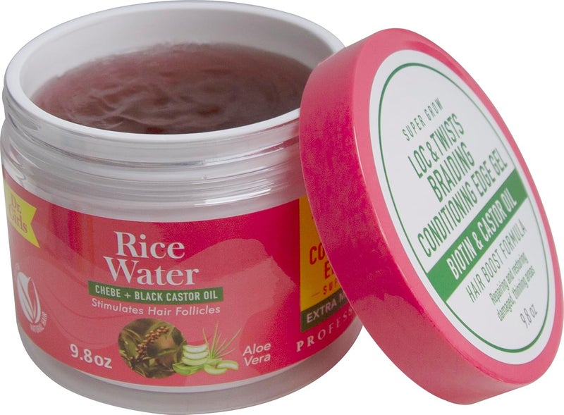 Dr Girls Locs  Twists Braiding Conditioning Edge GelChebe and Black Castor Oil 98oz 48 Hours Hold