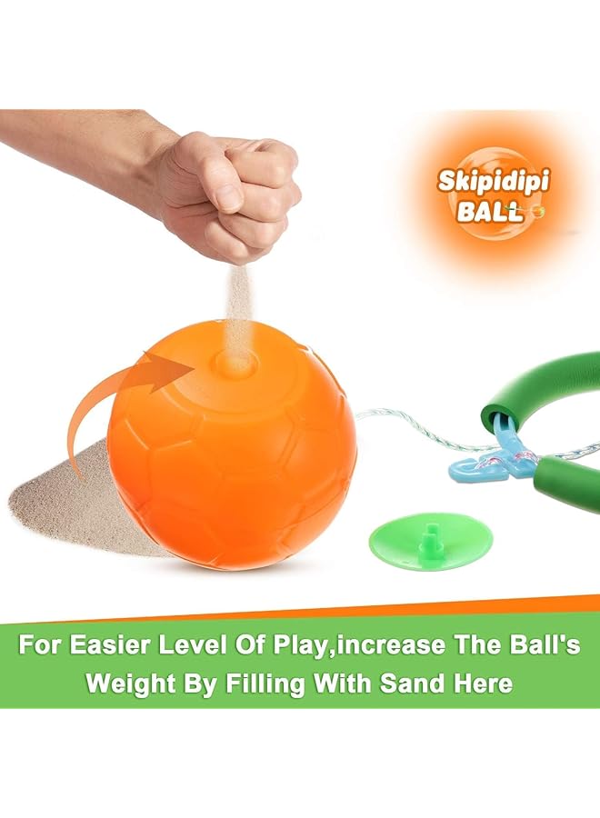 X spring Skip Ball For Kids Skip Ball Jumping Swing Toy Ankle Jump Rope Toy With Soft Foam Padding Outdoor Fitness Sports Game For Boys And Girls Ages 5 12 Fun Exercise Skip It Toy - Image 2