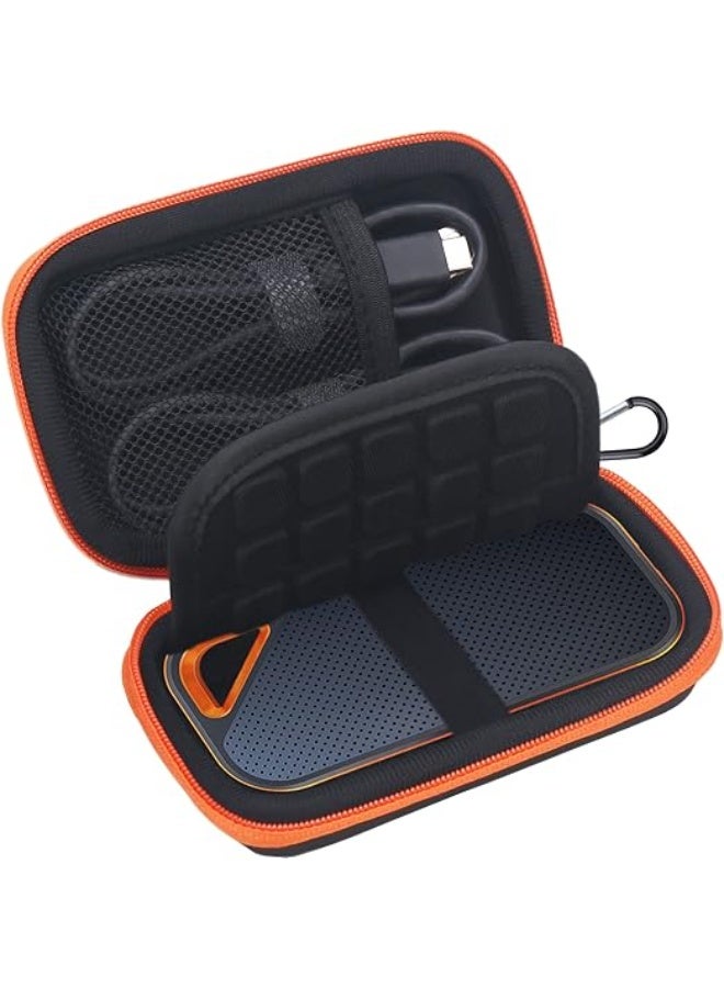 Lacdo Hard Carrying Case for SanDisk Extreme Pro/SanDisk Extreme Portable External SSD 500GB 1TB 2TB 4TB USB-C Solid State Drive EVA Shockproof Water Repellent Protective Storage Travel Bag, Orange - Image 1