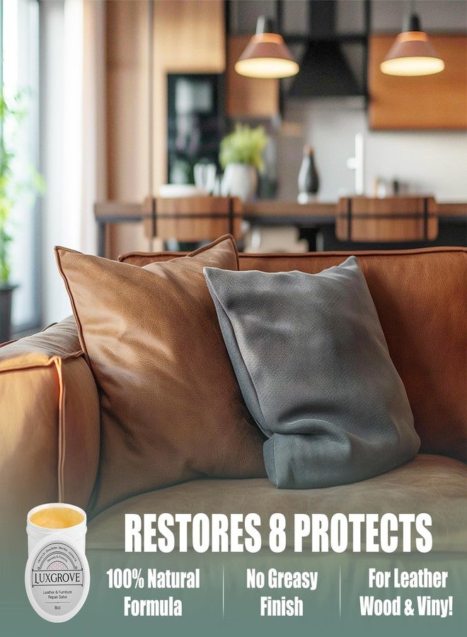 LUXGROVE® Leather & Furniture Repair Salve & Brush Set, Leather Cleaner and Conditioner for Furniture - UV Protectants Help Prevent Cracking or Fading, Wood, and Vinyl Conditioner - 8oz - Image 5