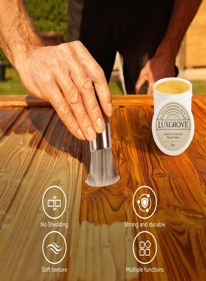 LUXGROVE® Leather & Furniture Repair Salve & Brush Set, Leather Cleaner and Conditioner for Furniture - UV Protectants Help Prevent Cracking or Fading, Wood, and Vinyl Conditioner - 8oz - Image 3