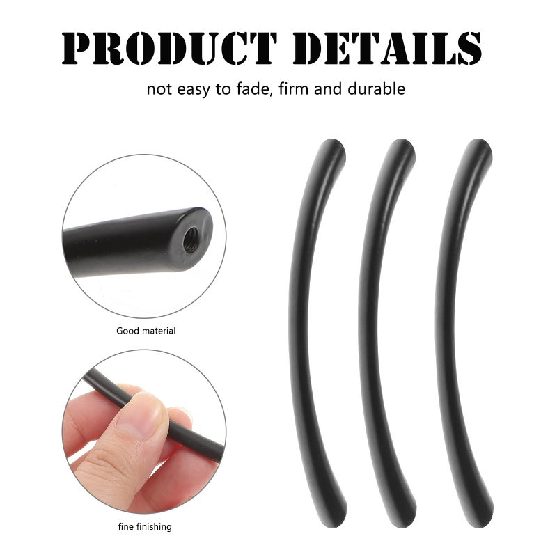 10Pcs Black Zinc Alloy Cabinet Handles Arc Shape Drawer Pulls For Kitchen Wardrobe - Image 4