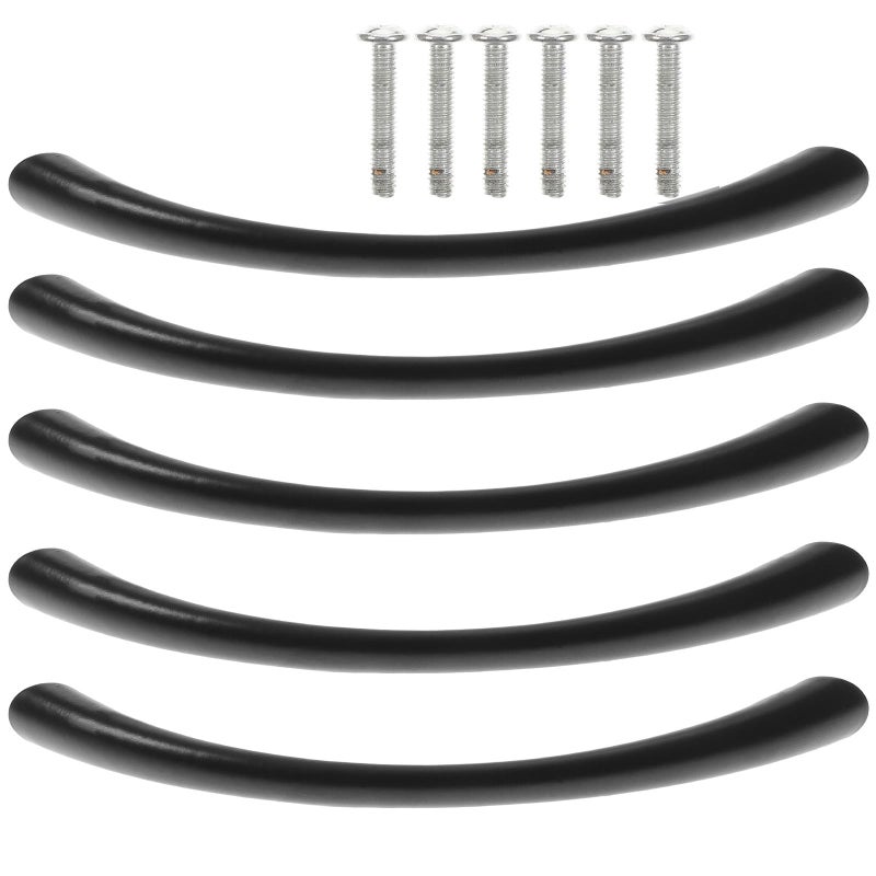 10Pcs Black Zinc Alloy Cabinet Handles Arc Shape Drawer Pulls For Kitchen Wardrobe - Image 2