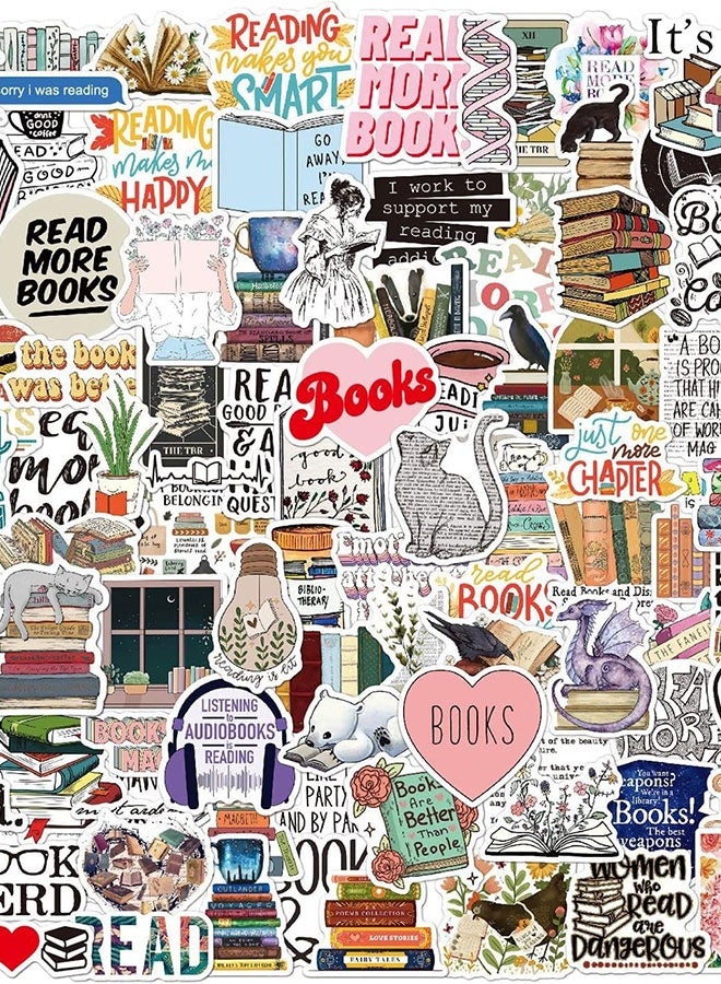 بشكل مختصر 220 قطعة ملصقات كتب للكندل، ملصقات أدبية لحالات الكيندل/كوبو/الكتاب الإلكتروني، إكسسوارات زجاجات المياه وأجهزة اللابتوب، مجموعة ملصقات قراءة هدايا لعشاق الكتب - Image 2