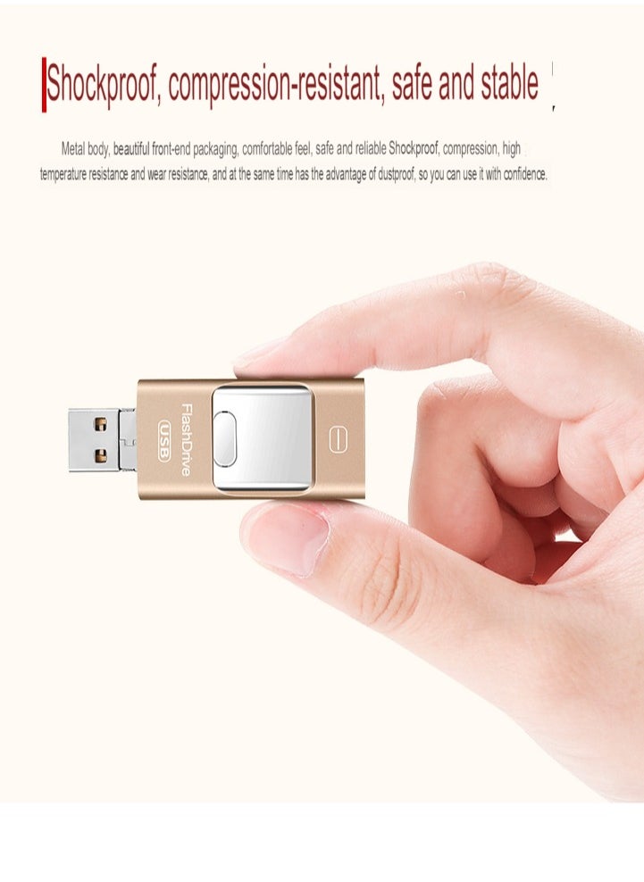 AROAQ 128GB USB Flash Drive, Shock Proof Durable External USB Flash Drive, Safe And Stable USB Memory Stick, Convenient And Fast I-flash Drive for Iphone, (128GB Silver Gray)  - Image 4