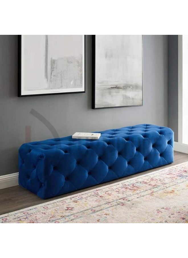 DIVINE FURNITURE Upholstered Button Tufted Ottoman Bench  - Image 4