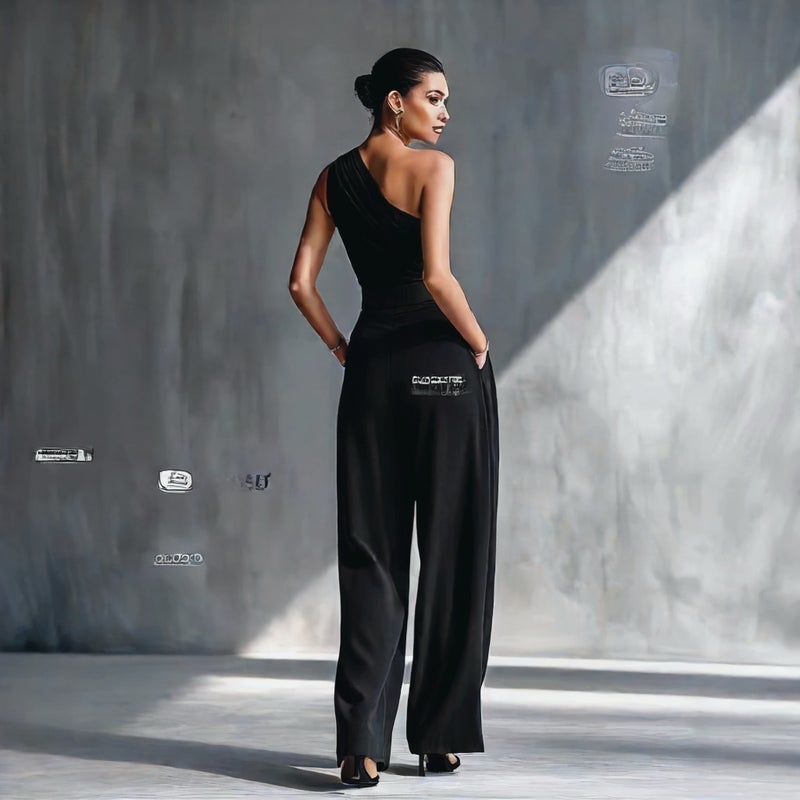 Women's Stretch Top Wide Leg Pants Set - Image 2