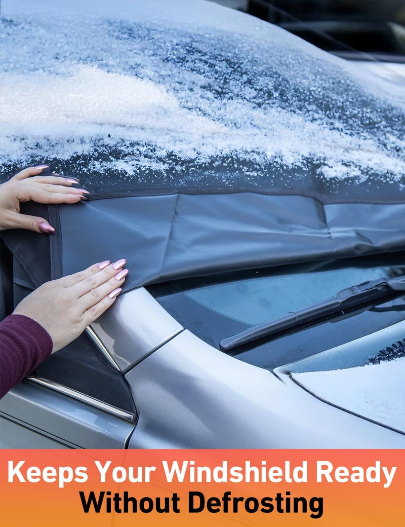 EcoNour Car Snow Cover Compatible for Mazda CX5 CX50 | Windshield Cover for Ice and Snow with S-Hook Straps | Heavy-Duty 600D Oxford Winter Car Cover, Waterproof & Anti-Slip - Image 3
