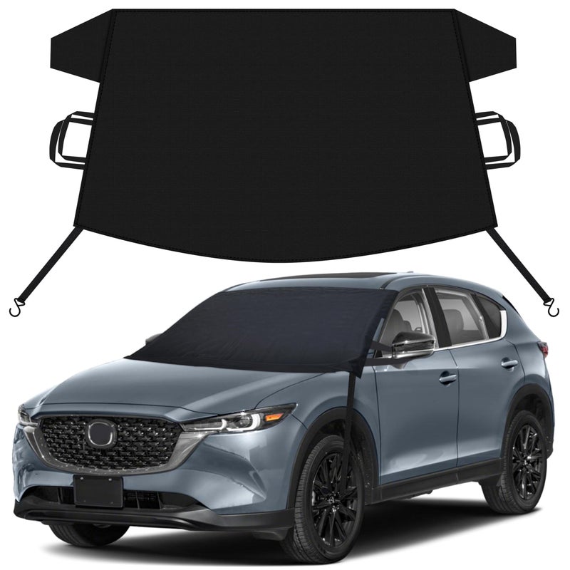 EcoNour Car Snow Cover Compatible for Mazda CX5 CX50 | Windshield Cover for Ice and Snow with S-Hook Straps | Heavy-Duty 600D Oxford Winter Car Cover, Waterproof & Anti-Slip - Image 1