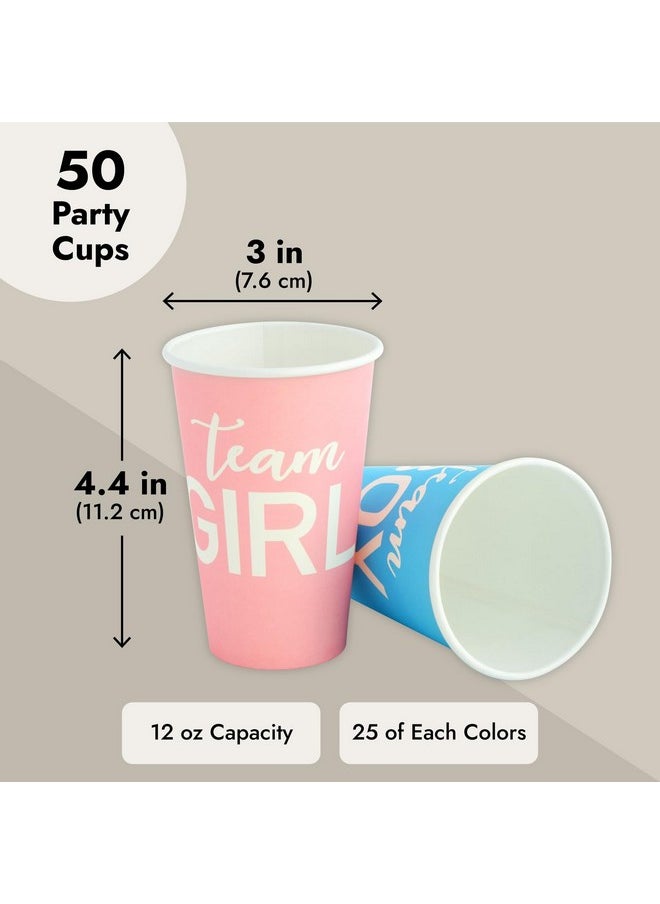 Blue Panda - Paper Party Cups Gender Reveal Party Supplies (12 Oz Pink And Blue 50Pack) - Image 1