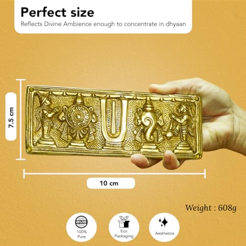 Ekhasa Brass Shankh Chakra Tilak for Door | Tirupati Balaji Shank Chakra Tilak Hanging for Entrance | Lord Venkateswara Shanku Chakra Namam for Vasthu Decoration Items | Vishnu Sangu Chakra for Gift - Image 3
