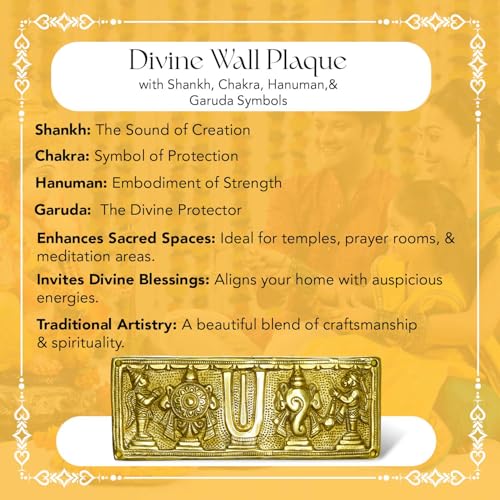 Ekhasa Brass Shankh Chakra Tilak for Door | Tirupati Balaji Shank Chakra Tilak Hanging for Entrance | Lord Venkateswara Shanku Chakra Namam for Vasthu Decoration Items | Vishnu Sangu Chakra for Gift - Image 4