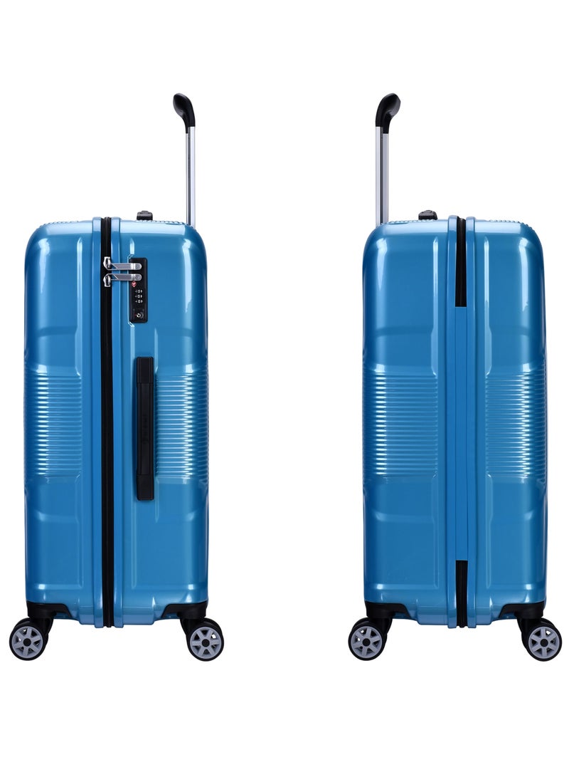 إيمينينت حقيبة سفر صلبة متوسطة بعجلات دوارة مزدوجة وهيكل من البولي كربونات خفيف الوزن مع قفل  بلون أزرق ساطع - Image 3