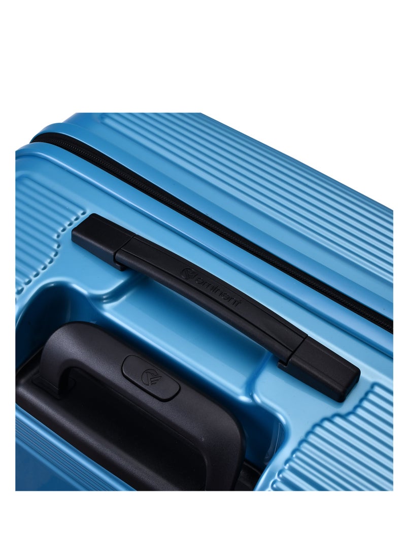 إيمينينت حقيبة سفر صلبة متوسطة بعجلات دوارة مزدوجة وهيكل من البولي كربونات خفيف الوزن مع قفل  بلون أزرق ساطع - Image 5