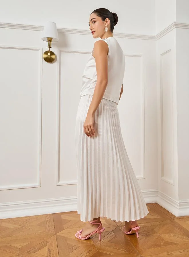 Styli Women Off-White Floral Print One Sleeve Top