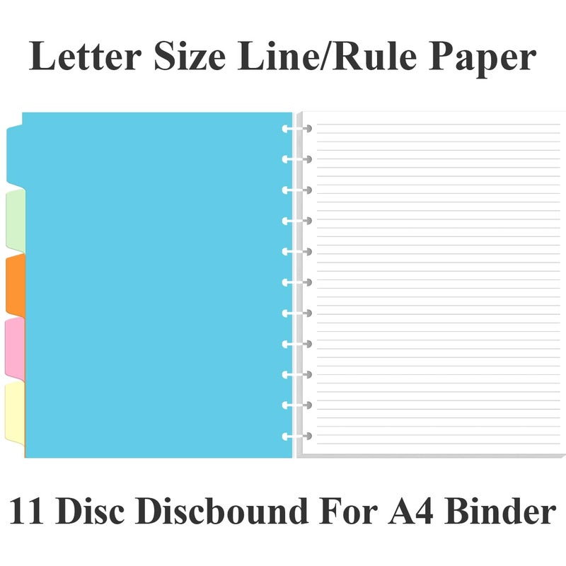 Yaridar Letter Size Discbound Refill Paper, 11 TUL Paper Refills - 50 Sheets/100 Pages Loose Leaf Planner Refills, 5 Sheets Dividers, 8.5" x 11" - Image 3