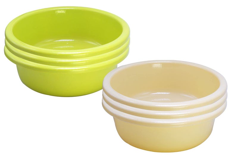 Wonder Homeware Bowl 6 Heavy Quality Bowl Set, 6 pc Bowl 4 LTR, Green Yellow Color - Image 1