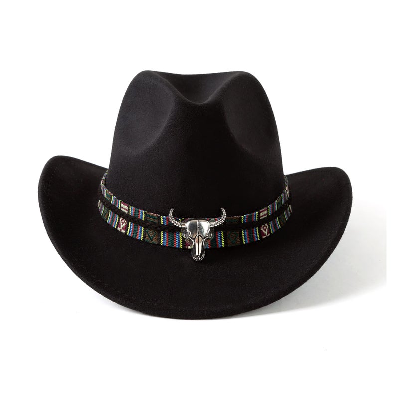 Gossifan Classic Womens Western Cowboy Cowgirl Hats with Wide Belt ZBlack - Image 3