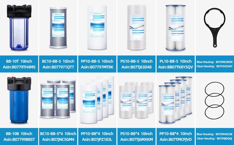 Geekpure 10-Inch Whole House Big Water Filter Housing-Fit for 4.5"x10"Filters -Blue-1 Inch Port (1) - Image 5