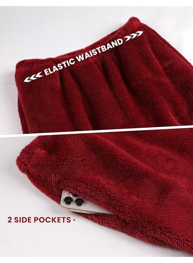 SKT Shiketro Women's Fleece Pajama Set: Fluffy and cozy, warm and comfortable. Sherpa fleece pullover pants with pockets. - Image 5