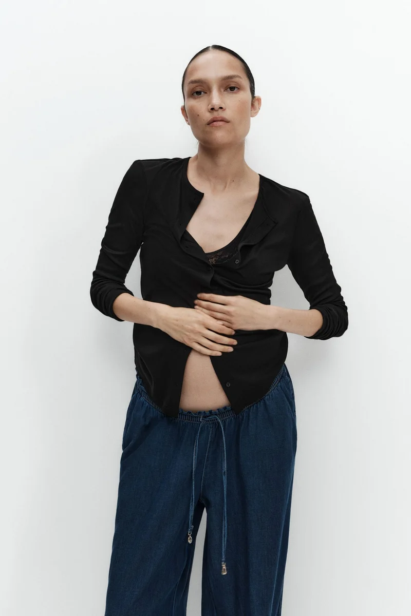 H&M MAMA Wide paper bag trousers