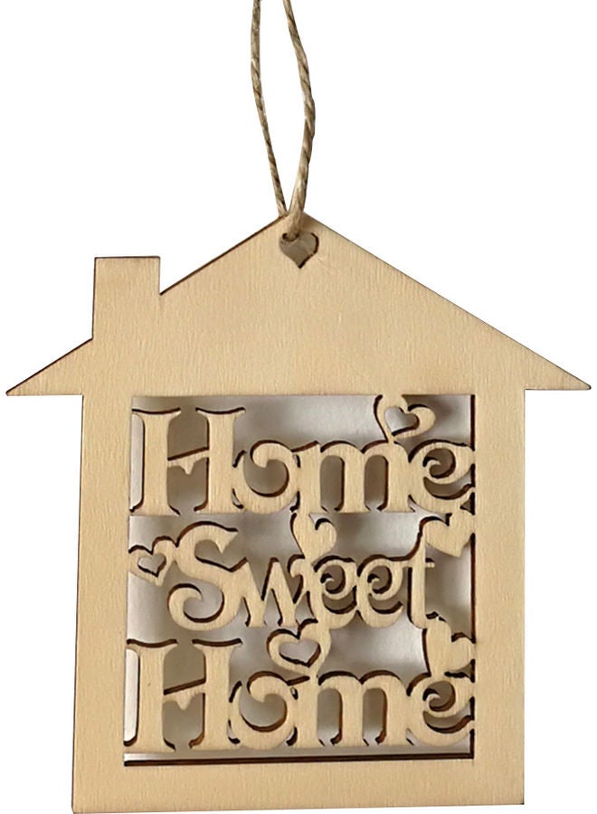 10-Piece Sweet Home Sign Plaque Decorative Wall Hangings Set Brown - Image 2