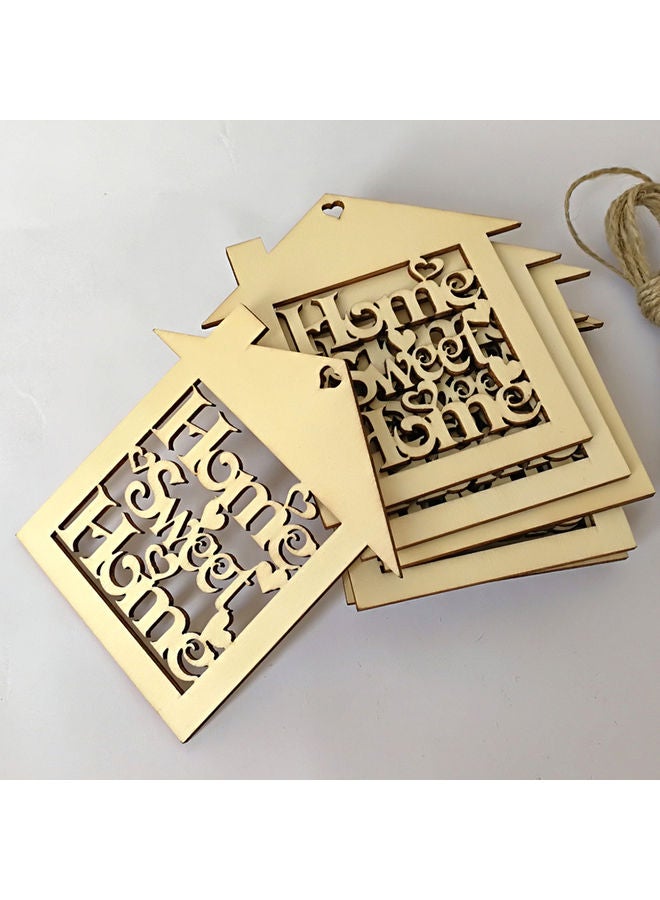 10-Piece Sweet Home Sign Plaque Decorative Wall Hangings Set Brown - Image 3