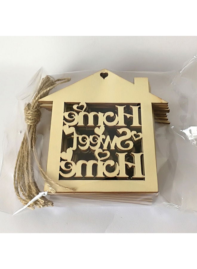 10-Piece Sweet Home Sign Plaque Decorative Wall Hangings Set Brown - Image 4