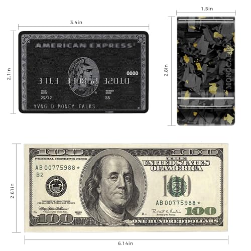 MONOCARBON Real Forged Carbon Fiber Money Clip for Men 138inch Wide UltraThin UltraLight Minimalist Wallet for Cash Slim EDC Credit Card HolderGift for HusbandBoyfriendGreen - Image 3