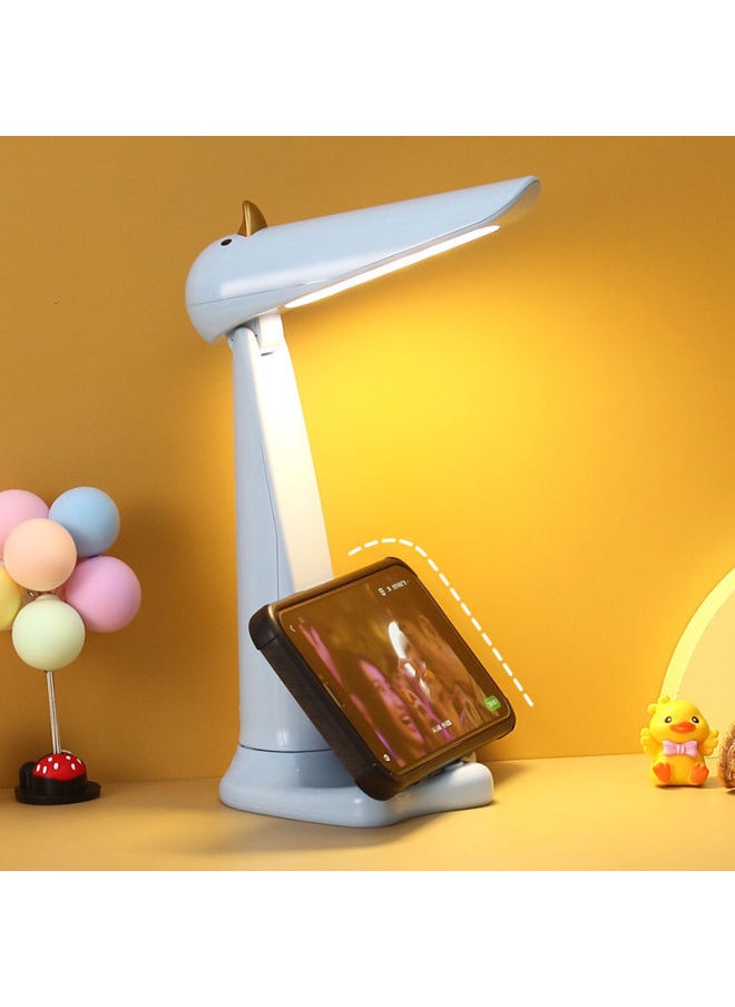 Creative Cartoon Folding USB Desktop Charging Small Desk Lamp Learning Reading LED Eye Protection Desk Lamp Custom Gift Logo-Color:515 Spaceman Table Lamp + Two Gears