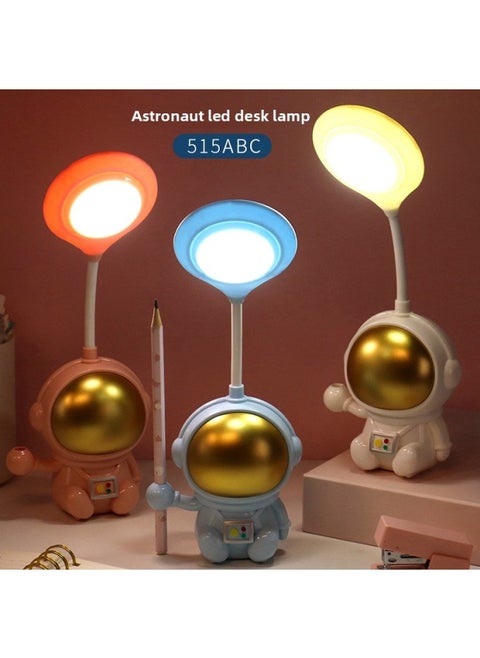 Creative Cartoon Folding USB Desktop Charging Small Desk Lamp Learning Reading LED Eye Protection Desk Lamp Custom Gift Logo-Color:515 Spaceman Table Lamp + Two Gears