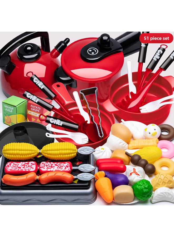 Children Play House Simulation Kitchen Toys Suit Girls Cooking Boys Girls Baby Cutting Fruit Cooking Kitchenware
