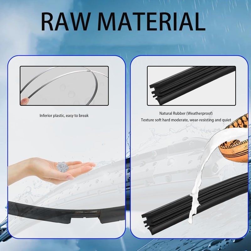 Cyanslen 4 PCS 28in Wiper Blade Refills, Silicone Wiper Blades, Rubber Universal for Wiper Blades, Replacement Rubber for Windscreen Wipers - Image 4